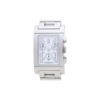 BVLGARI Lettangolo Chronograph "White/Stainless Steel/Silver"
