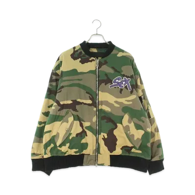 Chrome Hearts P JKT U Sex Records Double Zip Camouflage Bomber Jacket