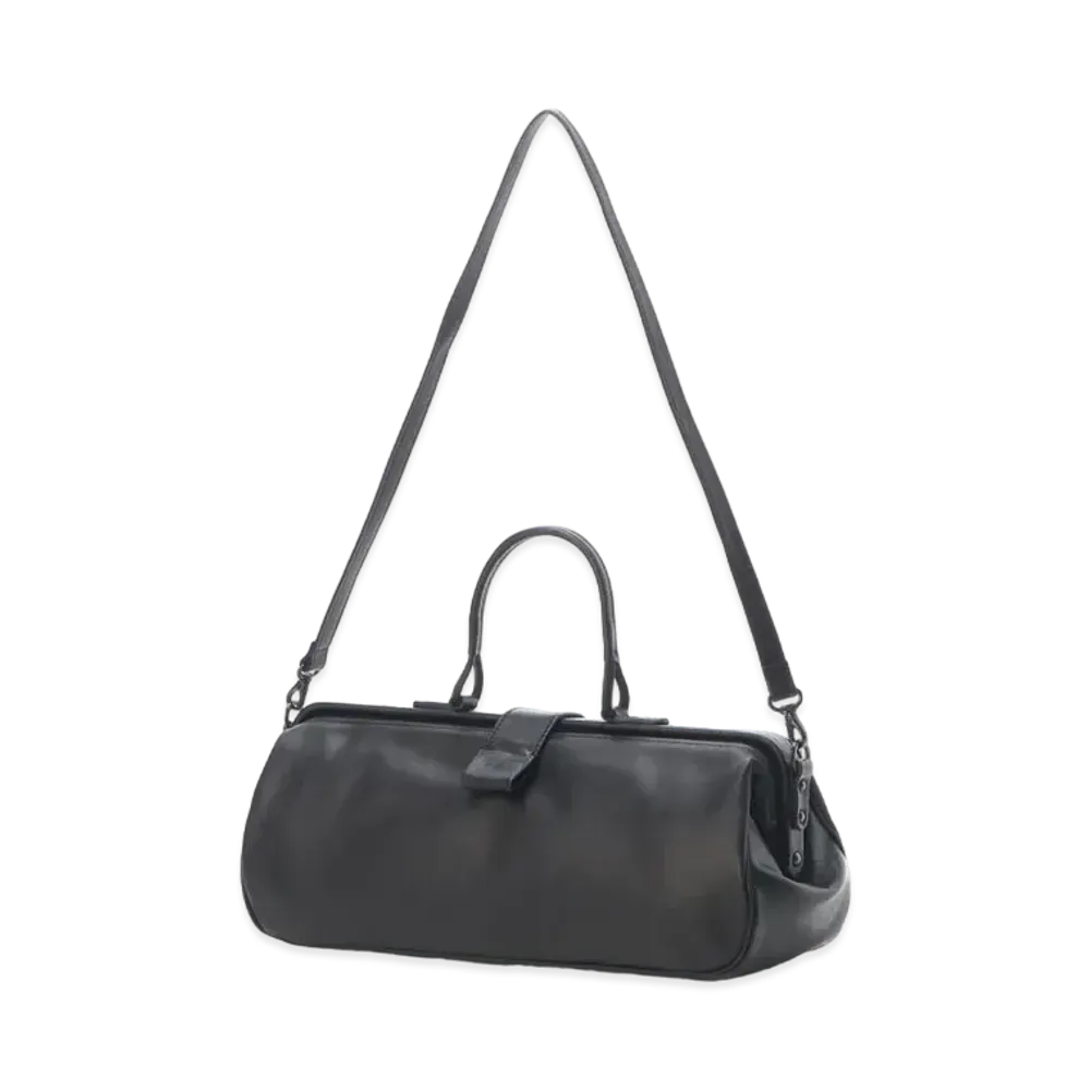 Yohji Yamamoto MAT CALF DULLES HAND BAG "Black"