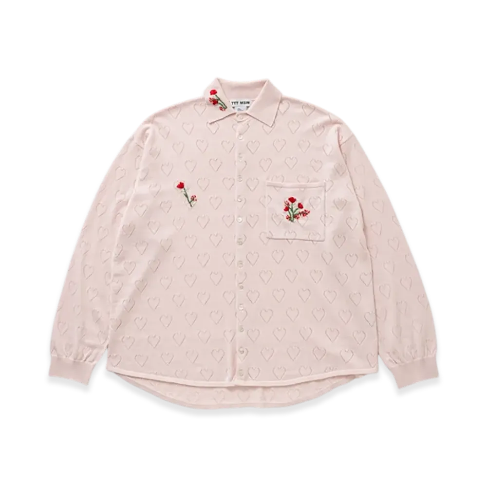 TTTMSW Flower Embroidery Knit Shirt "Pink"