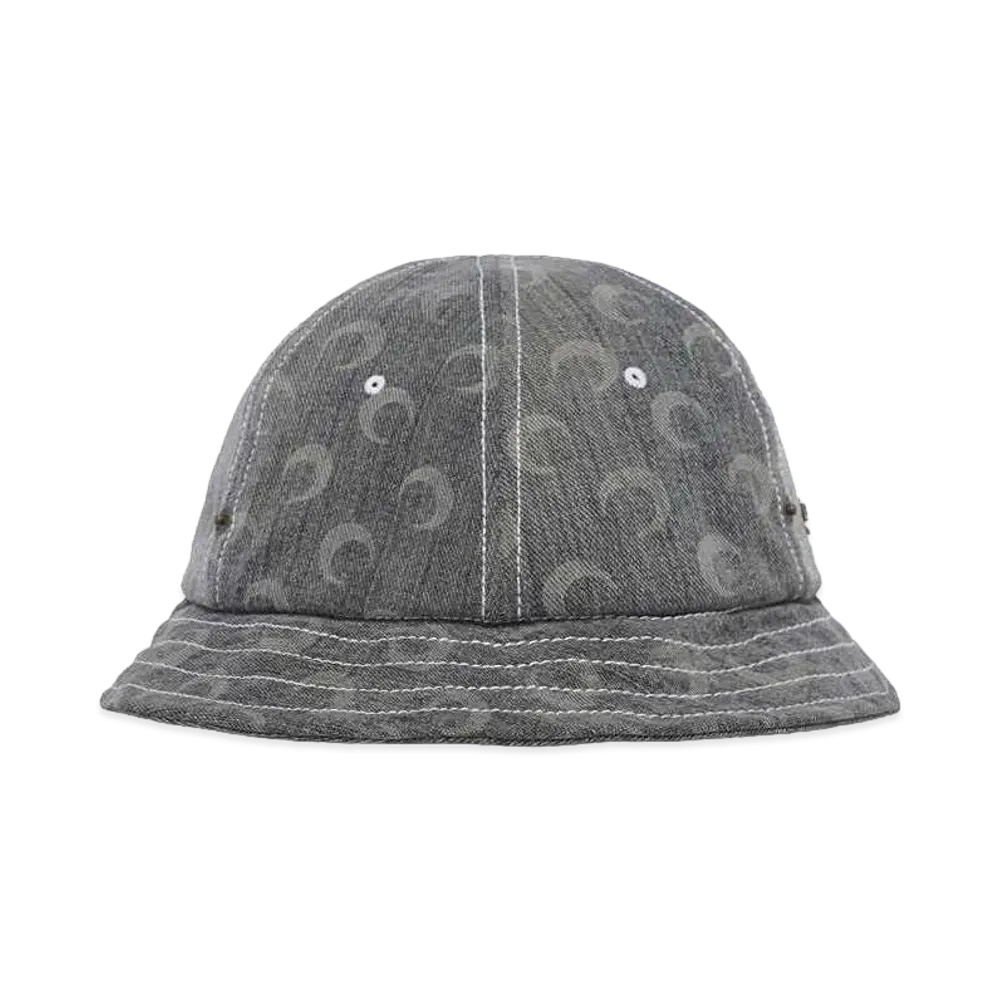 Marine Serre REGENERATED DENIM BELL HAT "GRAY"