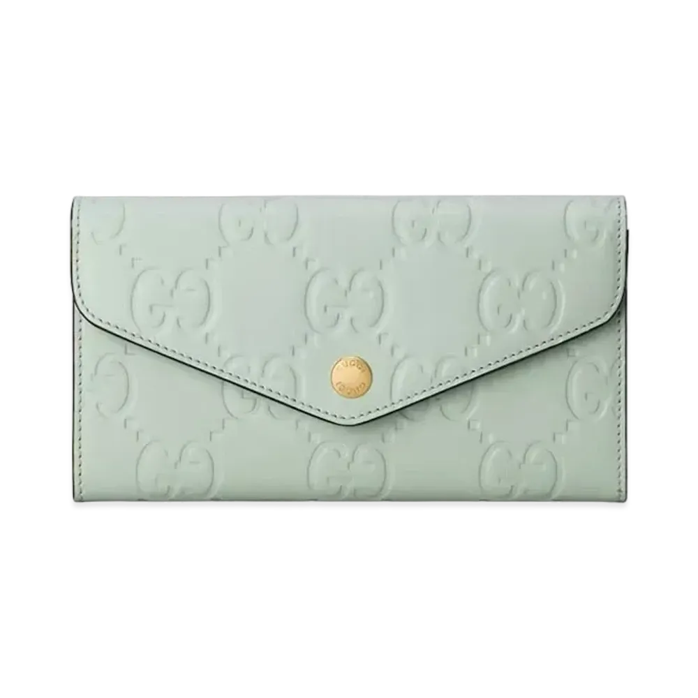 GUCCI GG Continental Wallet "Pale Green"
