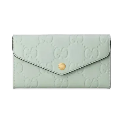 GUCCI GG Continental Wallet "Pale Green"