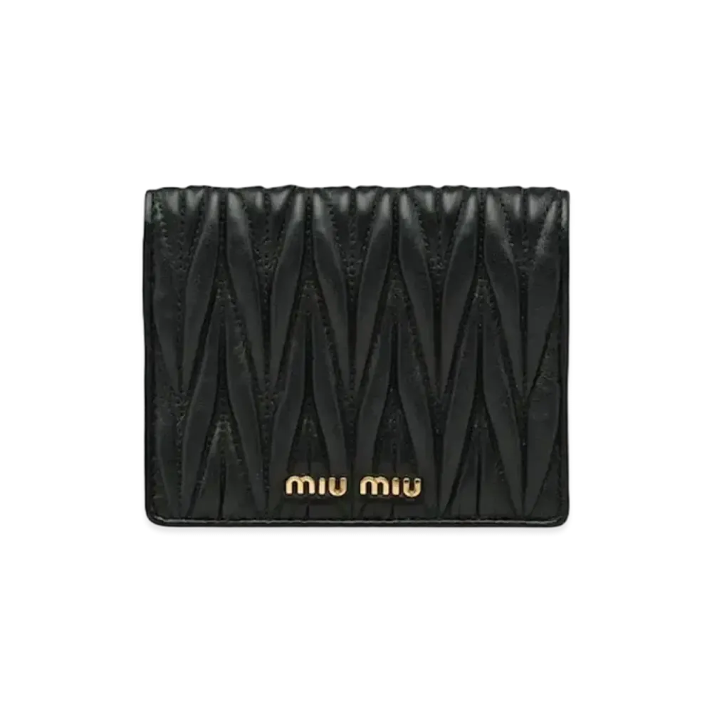 MIU MIU Materasse Leather Wallet "Black"
