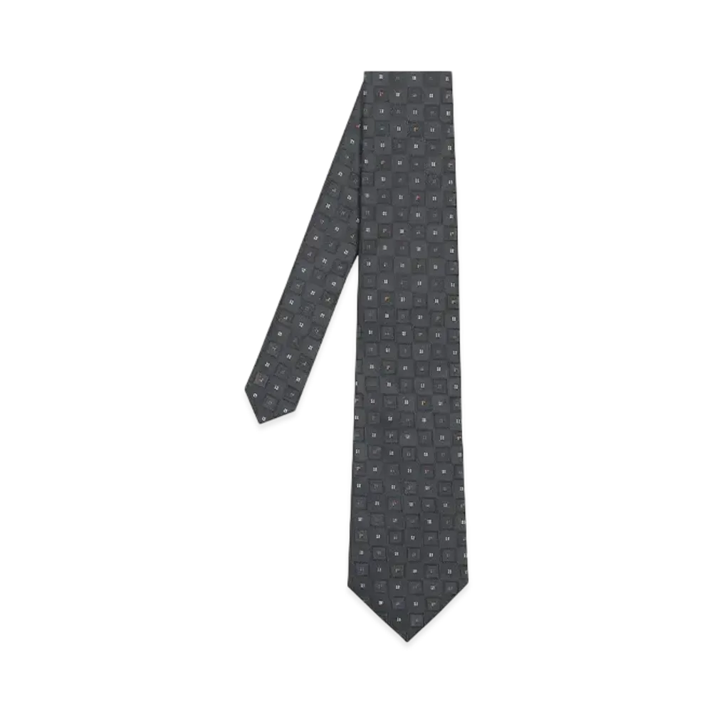 Paul Smith Square Jacquard Tie "DarkGray"