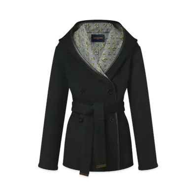 Louis Vuitton 3D Monogram Double-Breasted Wrap Coat "Metal Noir"