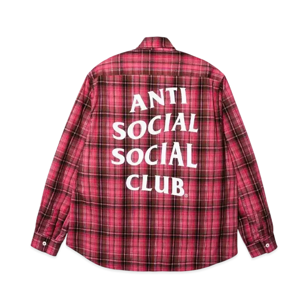 ANTI SOCIAL SOCIAL CLUB Major #1 Tear Into Silence Oversized Made in LA Flannel "Pink"