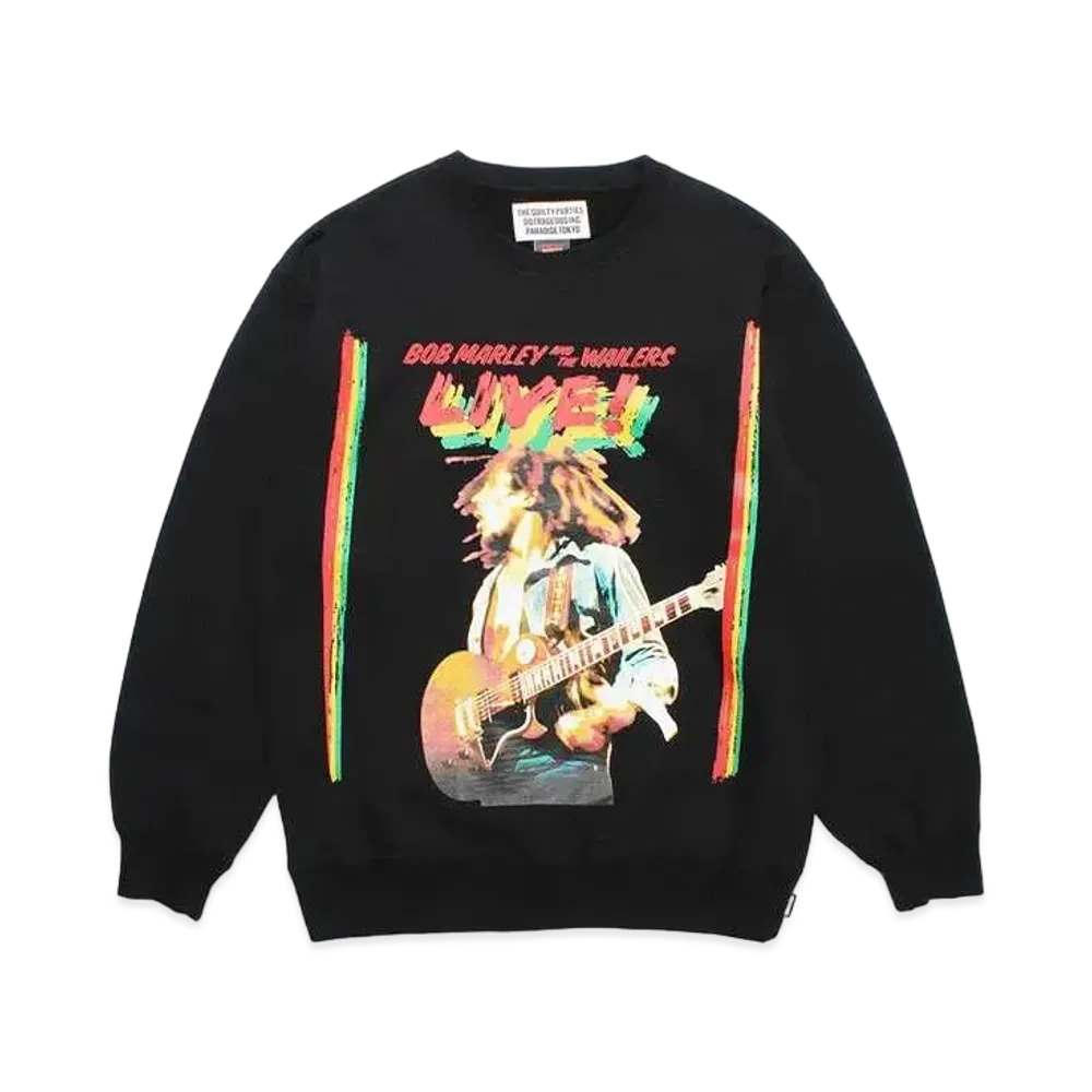 WACKO MARIA Bob Marley / Middle Weight Sweat Shirt "Black"