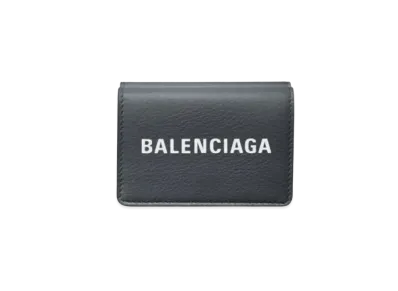 BALENCIAGA Everyday Daily Mini Wallet "Anthracite/White"