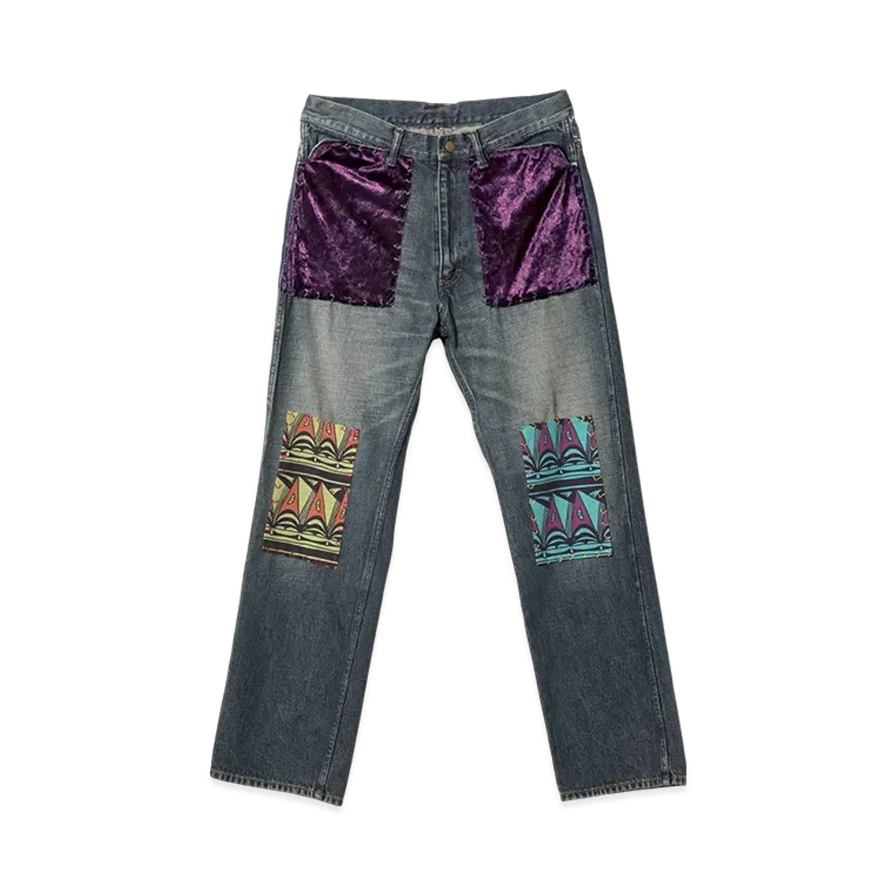 NEEDLES x Sasquatchfabrix. Straight Jean - Patchwork "Indigo"
