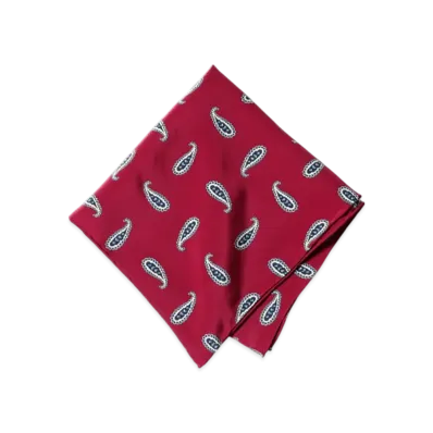 BEAMS Pocket Chief Paisley Print "Red"