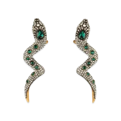 GUCCI Crystal Snake Earrings