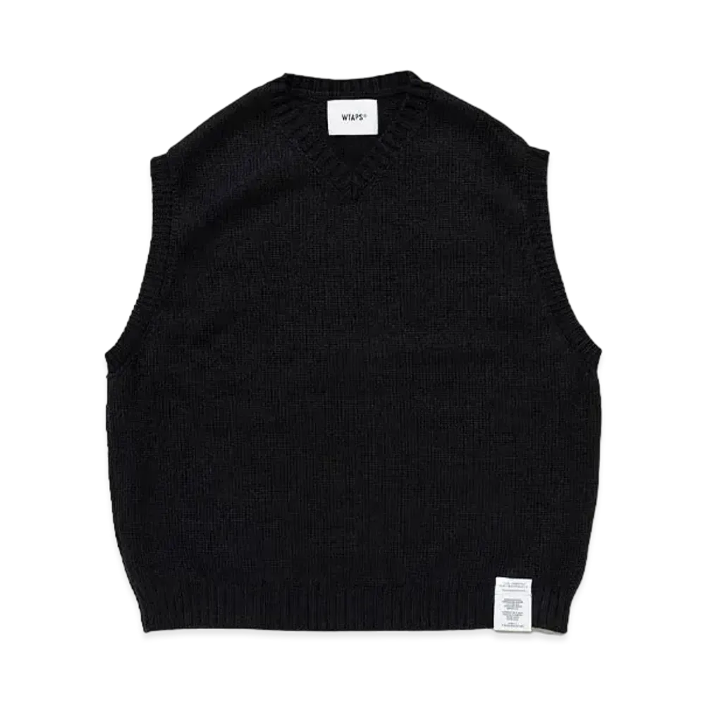 WTAPS Ditch / Vest / Acrylic. Sign "Black"