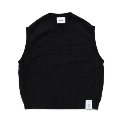 WTAPS Ditch / Vest / Acrylic. Sign "Black"