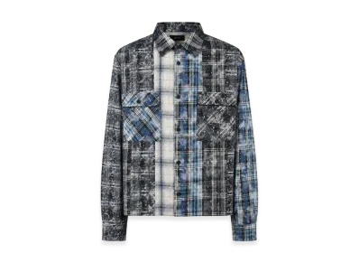 BREATH Rhinestone Crazy Check Shirt "Blue"