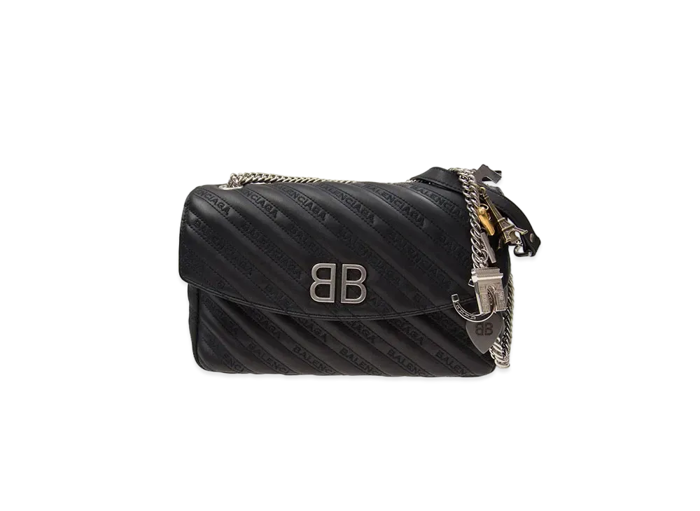 BALENCIAGA Leather Shoulder Bag "Black"