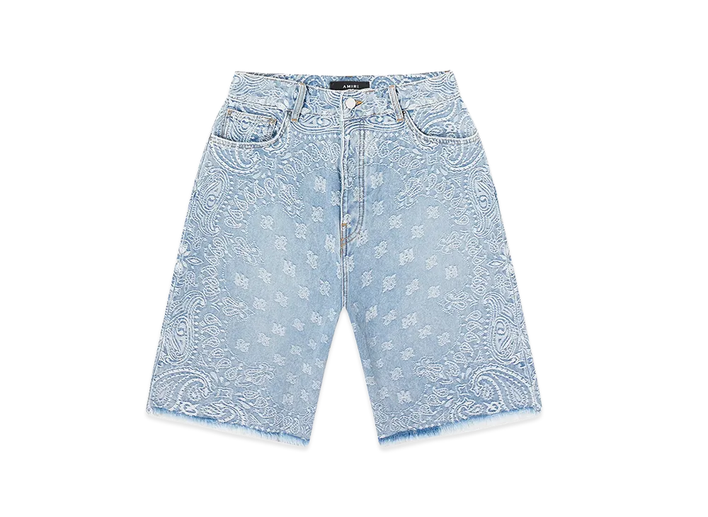 AMIRI Bandana Jacquard Skater Shorts "Perfect Indigo"