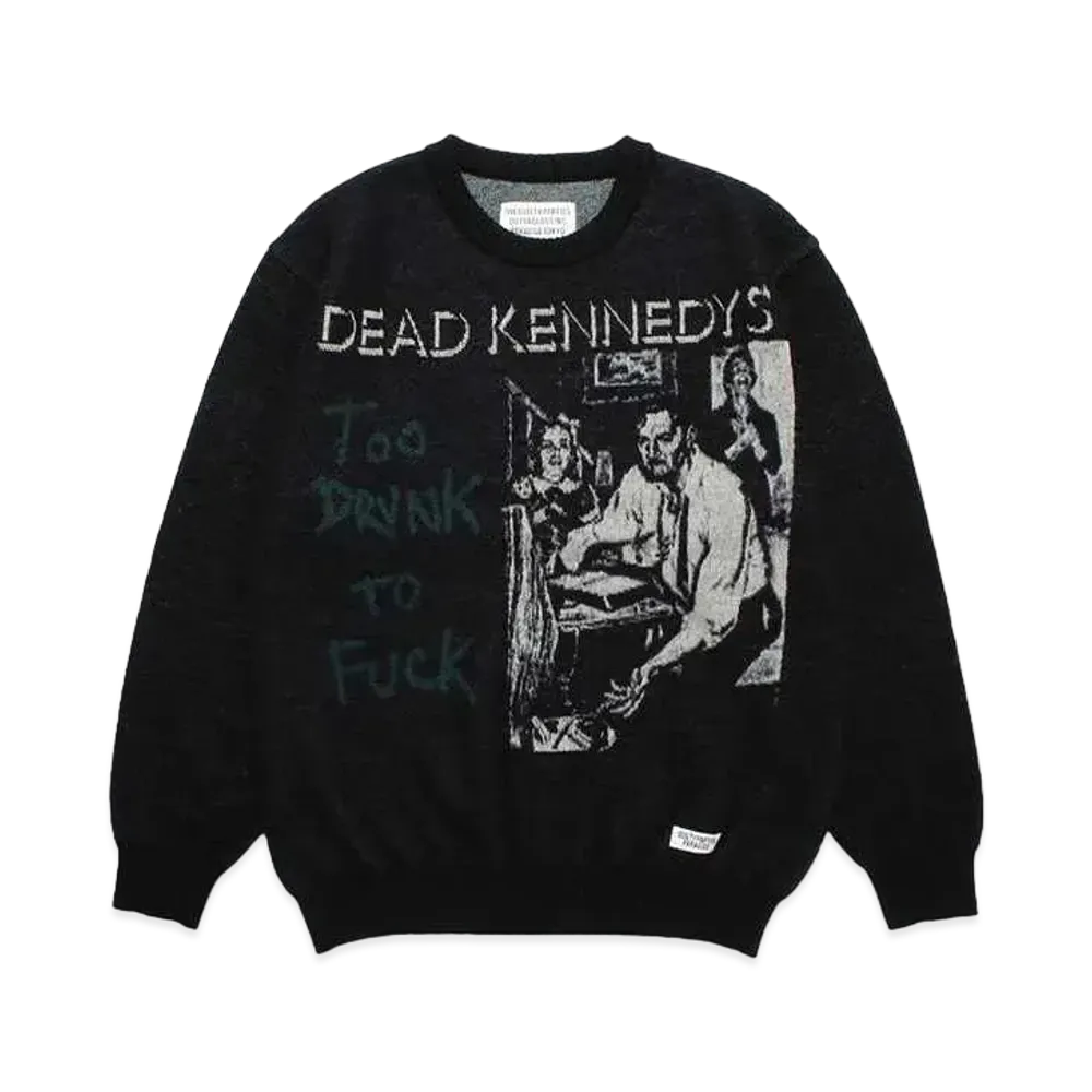 WACKO MARIA x DEAD KENNEDYS / Mohair Knit Jacquard Sweater "Black"