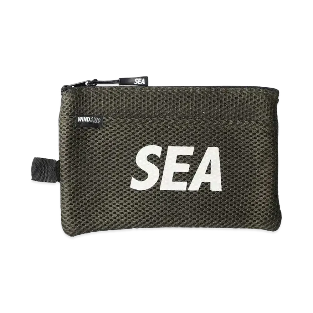 WIND AND SEA MESH ZIPPER POUCH "Olive"