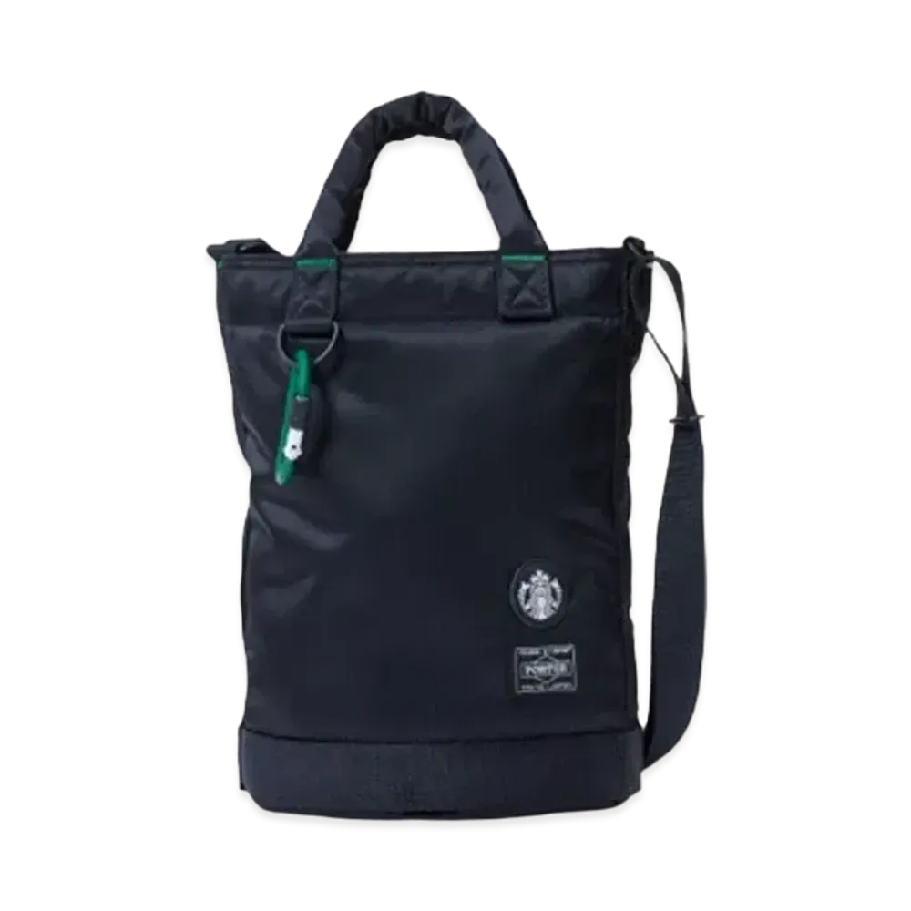 PORTER x STARBUCKS Coffee Bean Shape Drum Bag S "Black"