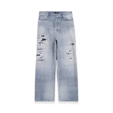 BALENCIAGA Trompe Loeil Denim Pants "Blue"