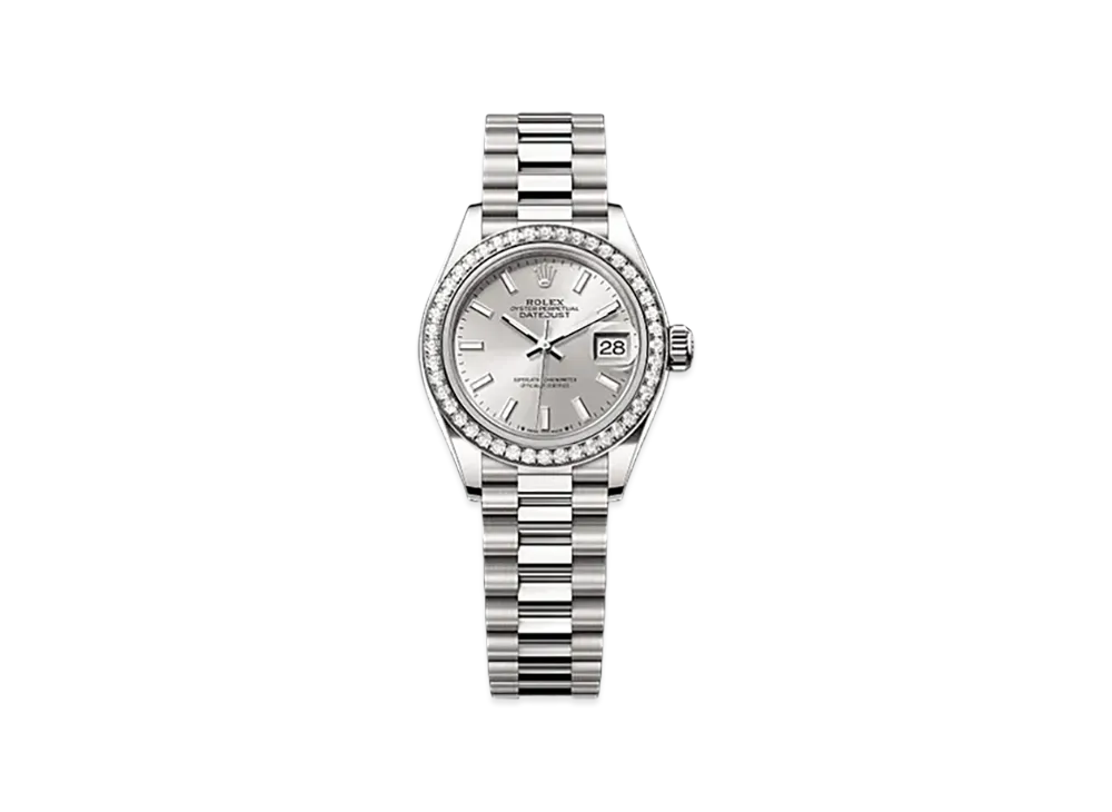 ROLEX Lady-Datejust 28mm White Gold Diamond 279139RBR "Silver"