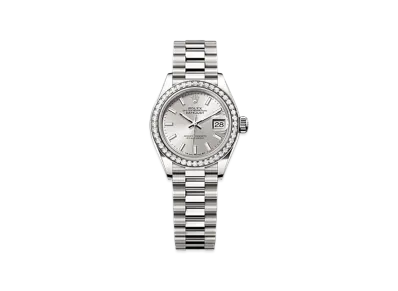 ROLEX Lady-Datejust 28mm White Gold Diamond 279139RBR "Silver"