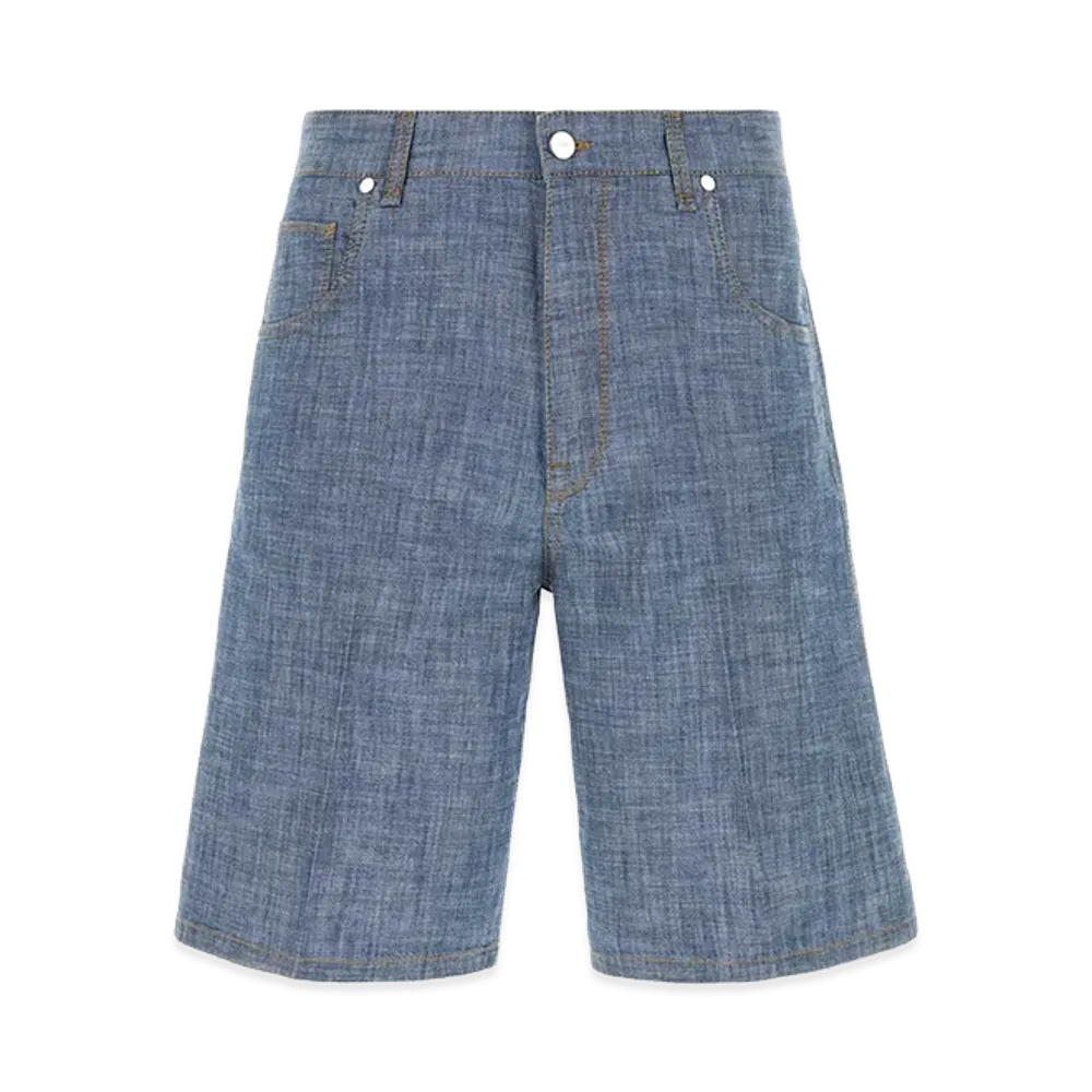 FENDI Chambray Bermuda Shorts "Light Blue"