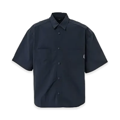 COMME des GARCONS HOMME Nylon Tusser Half Sleeve Shirt "Navy"
