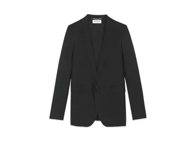 Saint Laurent Women's Jacket in Gabardine "Black"