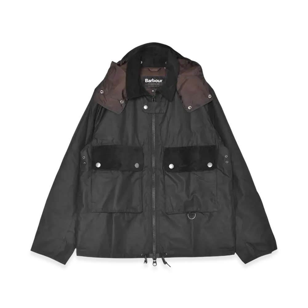 Barbour Re-Eng Durham Spey Wax Jkt "Classic Black"