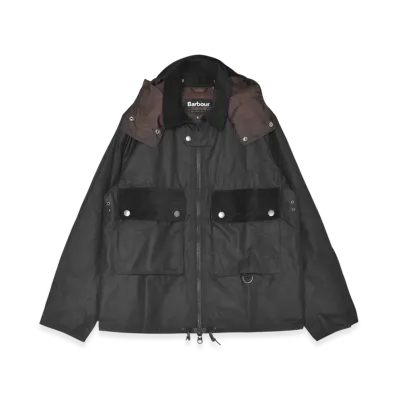 Barbour Re-Eng Durham Spey Wax Jkt "Classic Black"