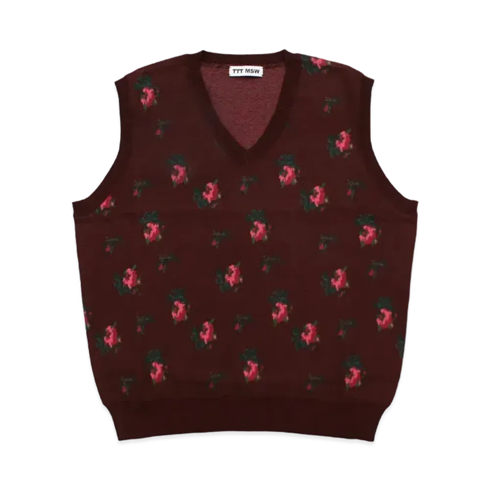 TTT MSW Flower Knit Vest "Brown"