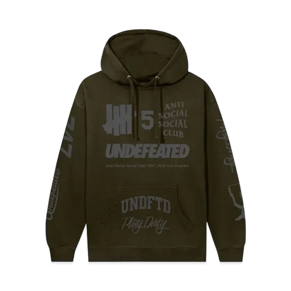 ANTI SOCIAL SOCIAL CLUB x Undefeated Schizophrenia Reflective Hoodie "Army"