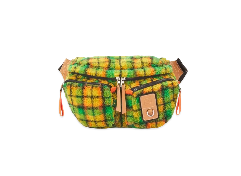 LOEWE Large Bumbag In Recycled Textile "Green / Multicolor"