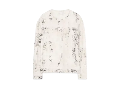 Yohji Yamamoto Y's TWISTED YARN JACQUARD PATTERN ROUND NECK LONG SLEEVE "White"