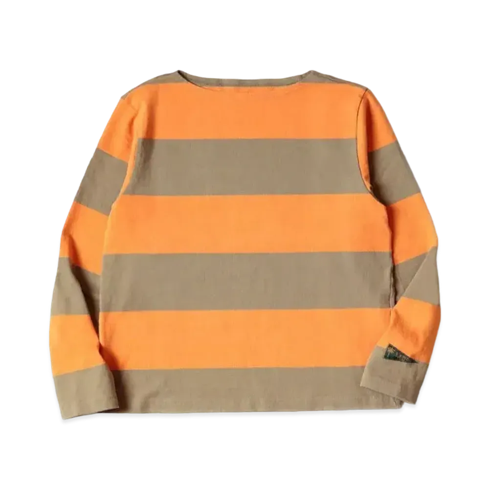 KAPITAL Border India Boat Neck Long Tee "Khaki"