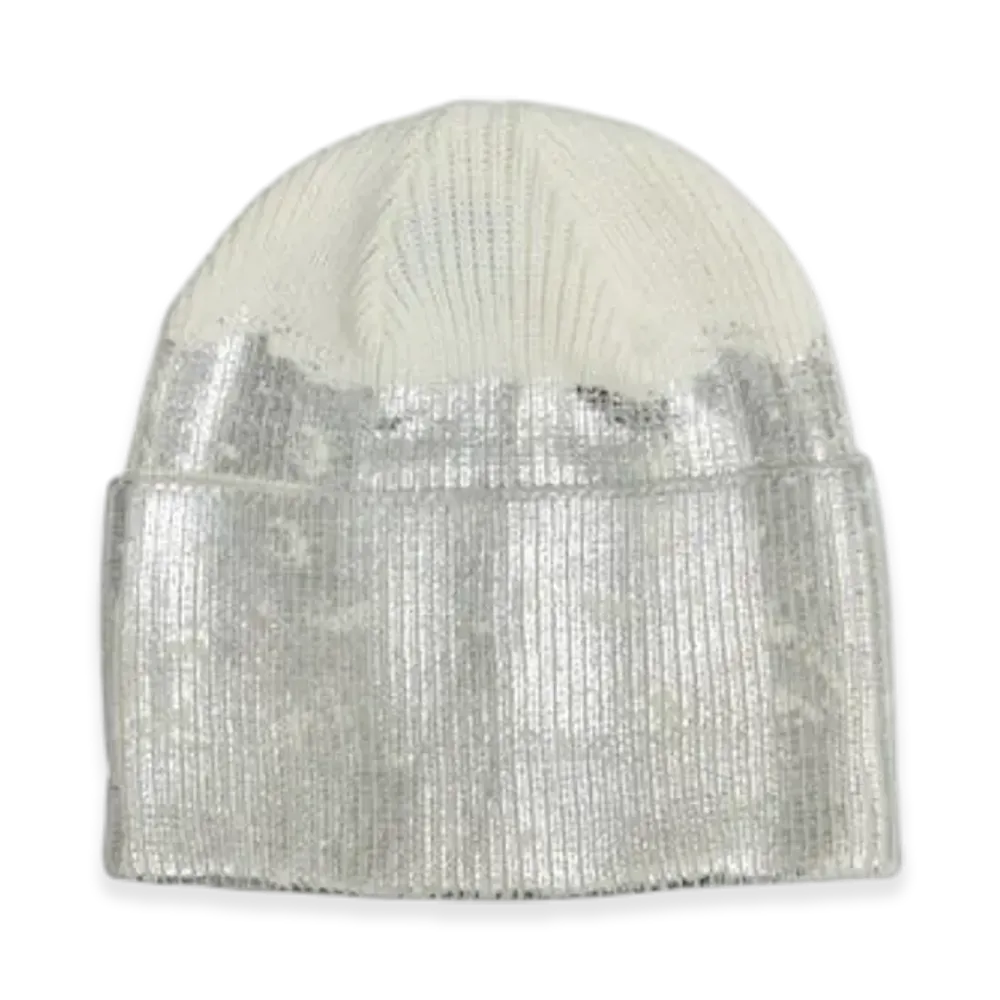 BREATH Foil Print Knit Cap "White"