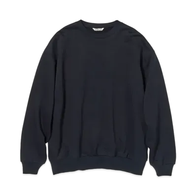 AURALEE ELASTIC HIGH GAUGE SWEAT P/O "Dark Navy"