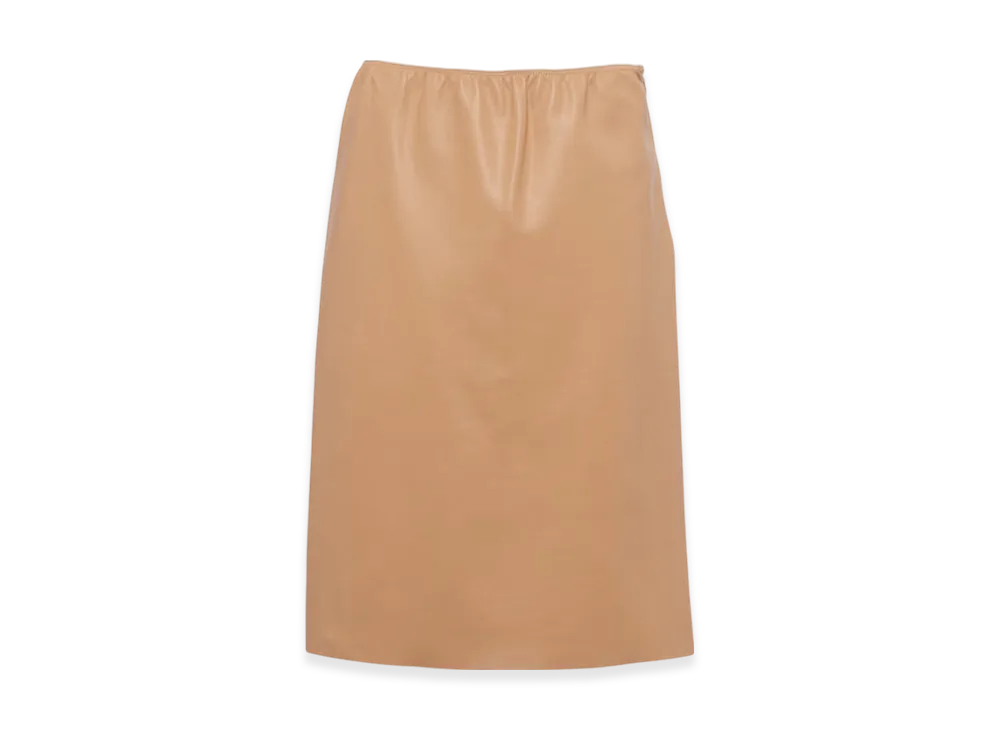 PRADA Women's Nappa Leather Skirt "Natural"