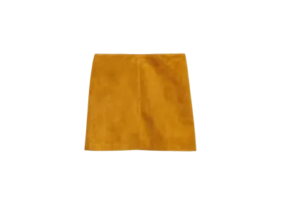 PRADA Women's Suede Miniskirt "Mustard Yellow"