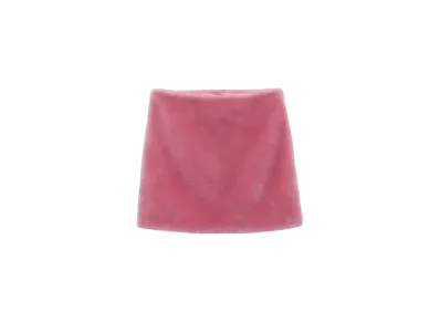 PRADA Women's Shearling Miniskirt "Pink"