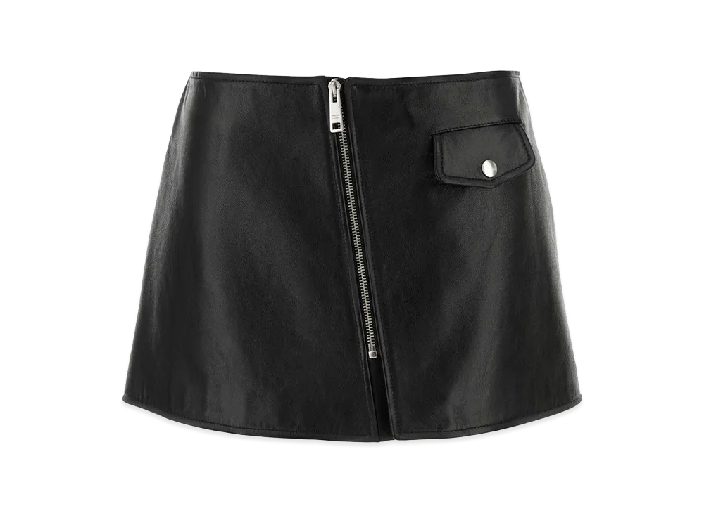 PRADA Women's Leather Mini Skirt "Black"