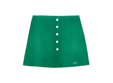 PRADA Women's Suede Mini Skirt "Green"