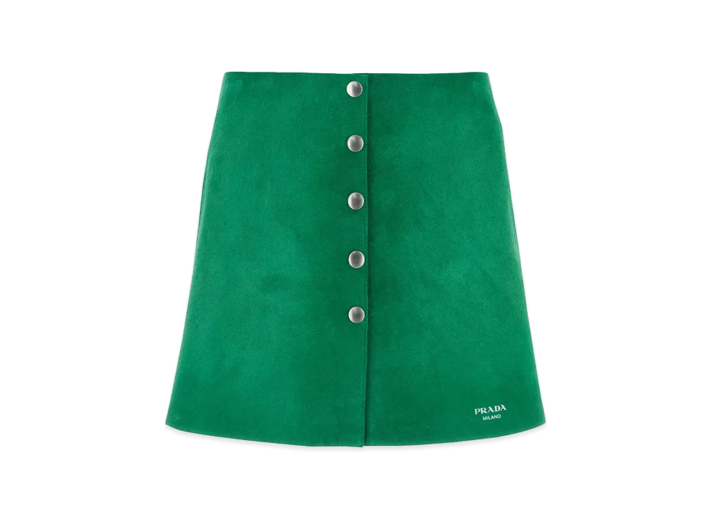 PRADA Women's Suede Mini Skirt "Green"