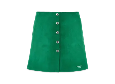 PRADA Women's Suede Mini Skirt "Green"