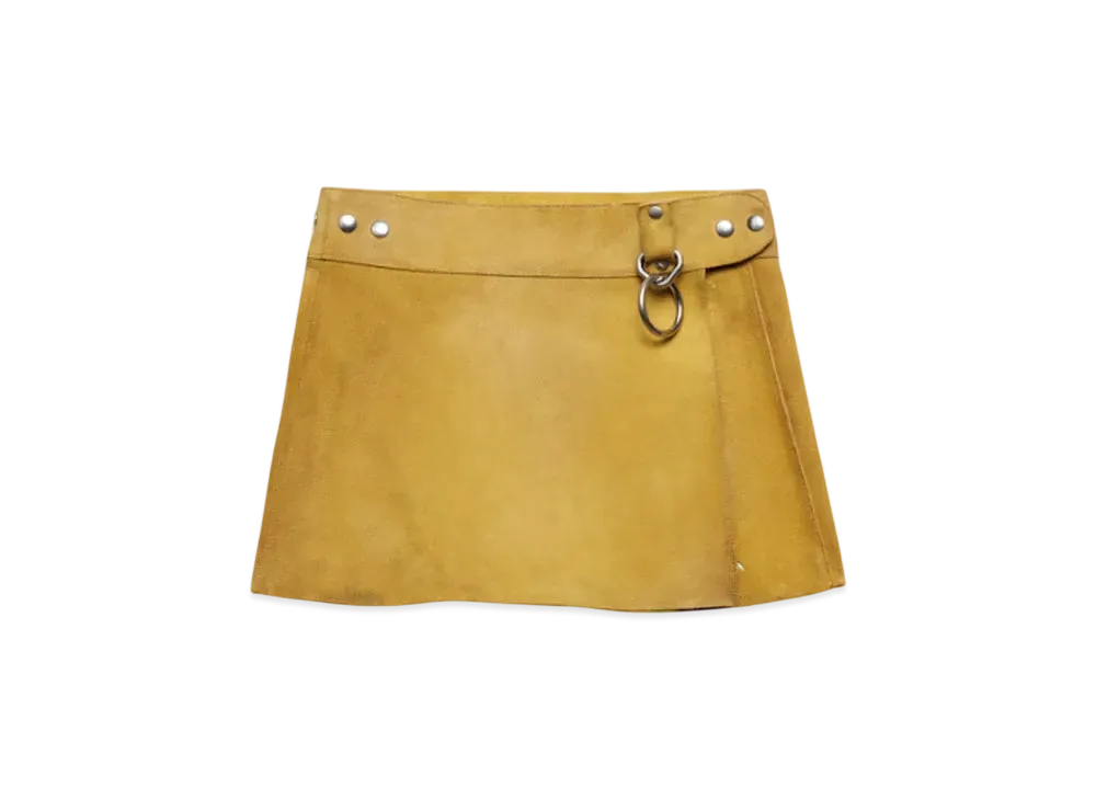 PRADA Women's Suede Mini Skirt "Mimosa Yellow"