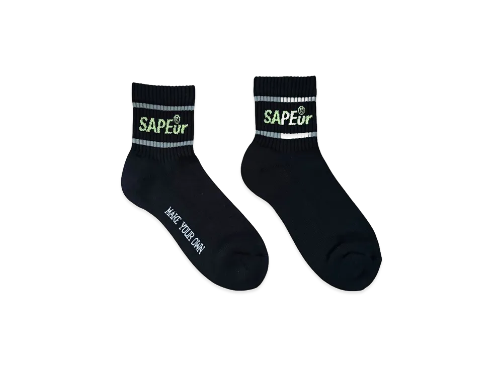 SAPEur Ankle Socks "Black/Lime"