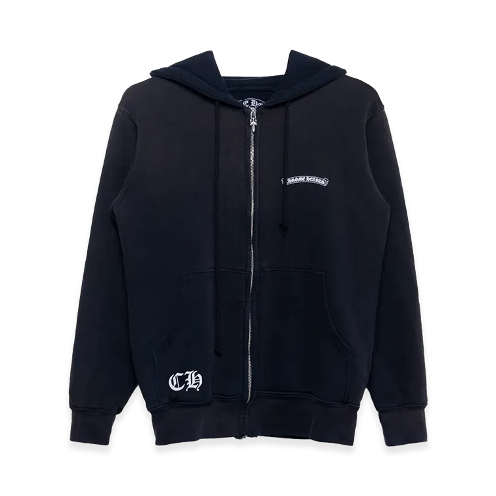 Chrome Hearts Scroll Logo USA Zip Hoodie "Black"