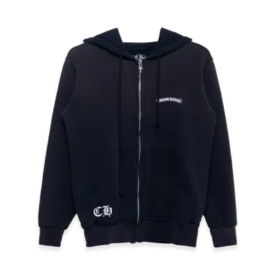 Chrome Hearts Scroll Logo USA Zip Hoodie "Black"